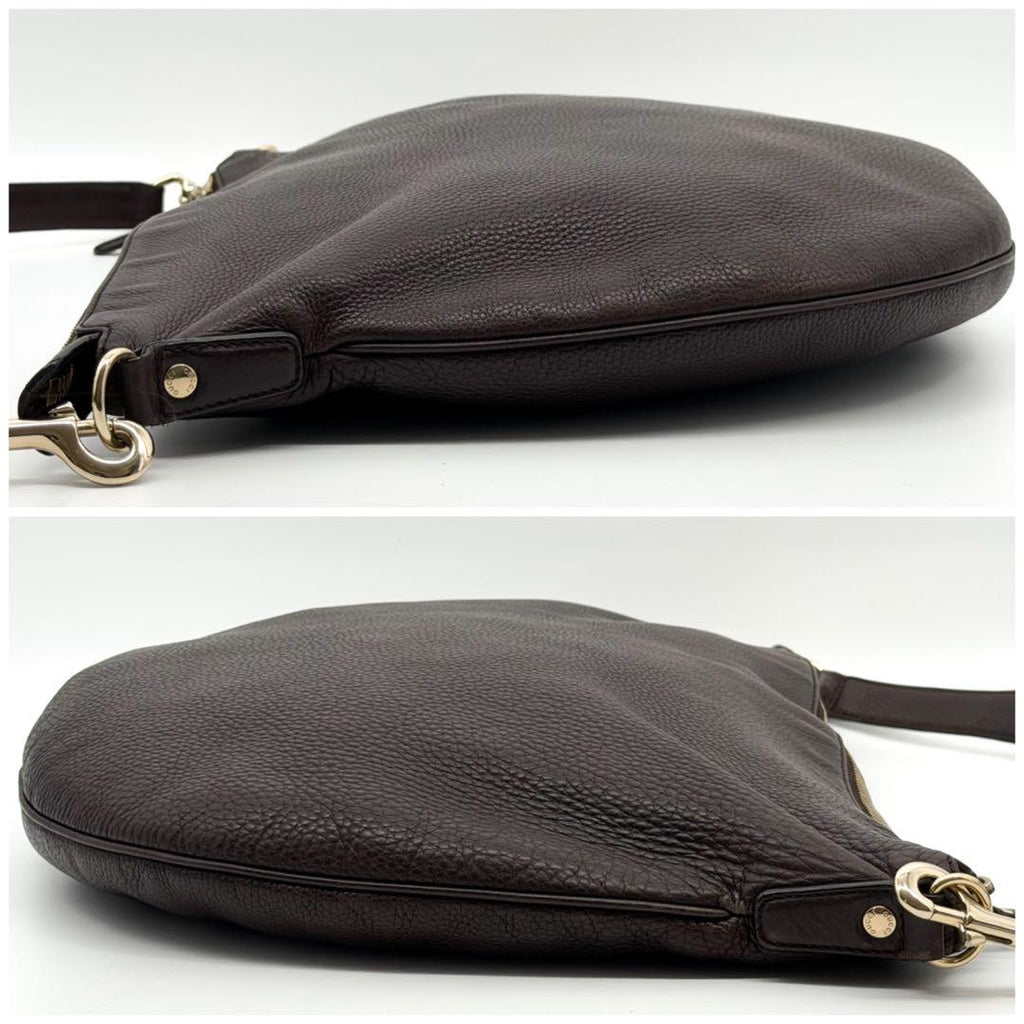 Gucci Shoulder Bag Brown Leather Vintage — view 5