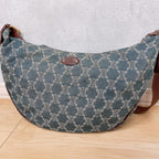 Celine Paris Macadam Denim Shoulder Bag Triomphe Hobo