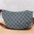 Celine Paris Macadam Denim Shoulder Bag Triomphe Hobo — view 2