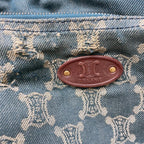 Celine Paris Macadam Denim Shoulder Bag Triomphe Hobo — view 6