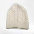 Chanel CC Logo Cashmere Knit Cap Hat White — view 3