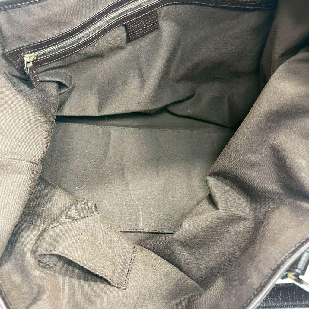 Gucci GG Sherry Line Tote Brown Leather Charm — view 4