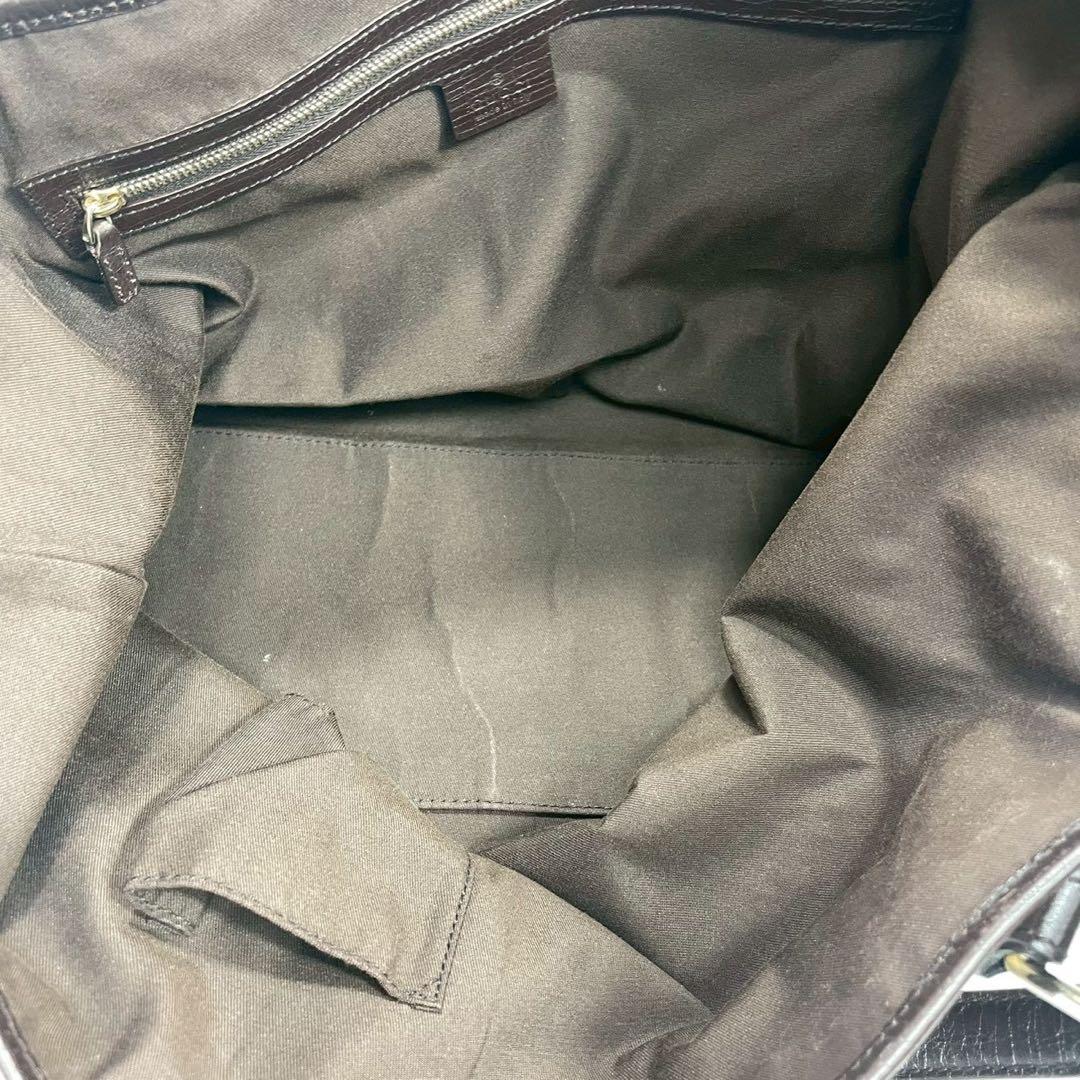 Gucci GG Sherry Line Tote Brown Leather Charm — view 4