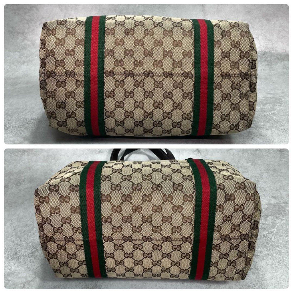 Gucci GG Sherry Line Tote Brown Leather Charm — view 8