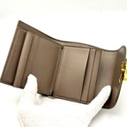 Celine Wallet Small Flap Triomphe Gray Leather — view 4