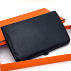 Hermes Dogon GM Navy Togo Silver Wallet Coin — view 2