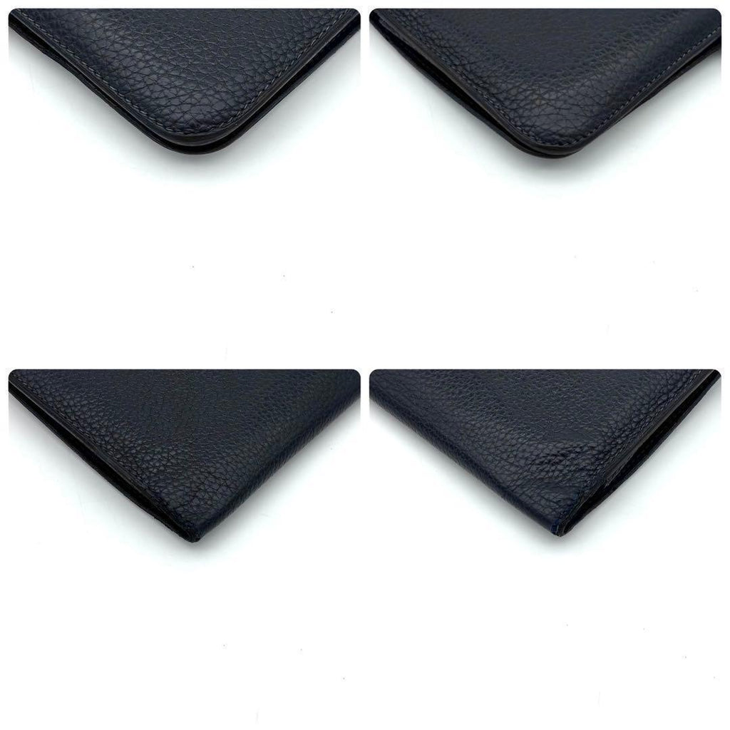 Hermes Dogon GM Navy Togo Silver Wallet Coin — view 6