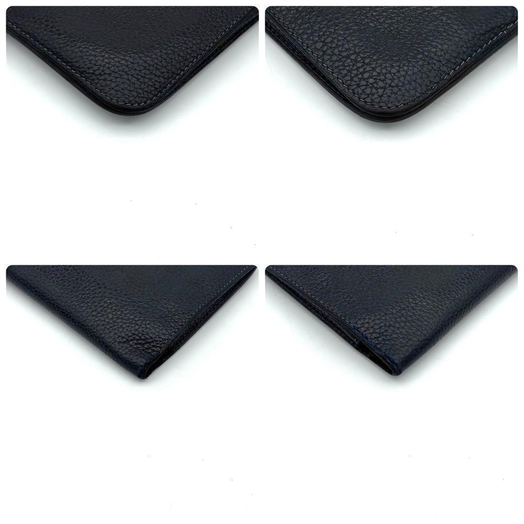 Hermes Dogon GM Navy Togo Silver Wallet Coin — view 7