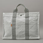 Hermes New Fourre Tout MM Tote Canvas Gray Black