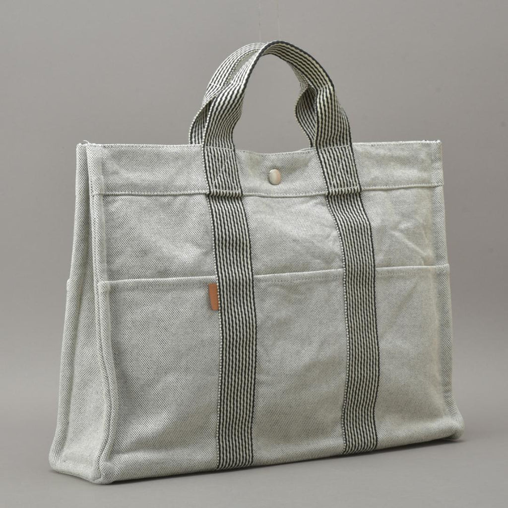 Hermes New Fourre Tout MM Tote Canvas Gray Black — view 2