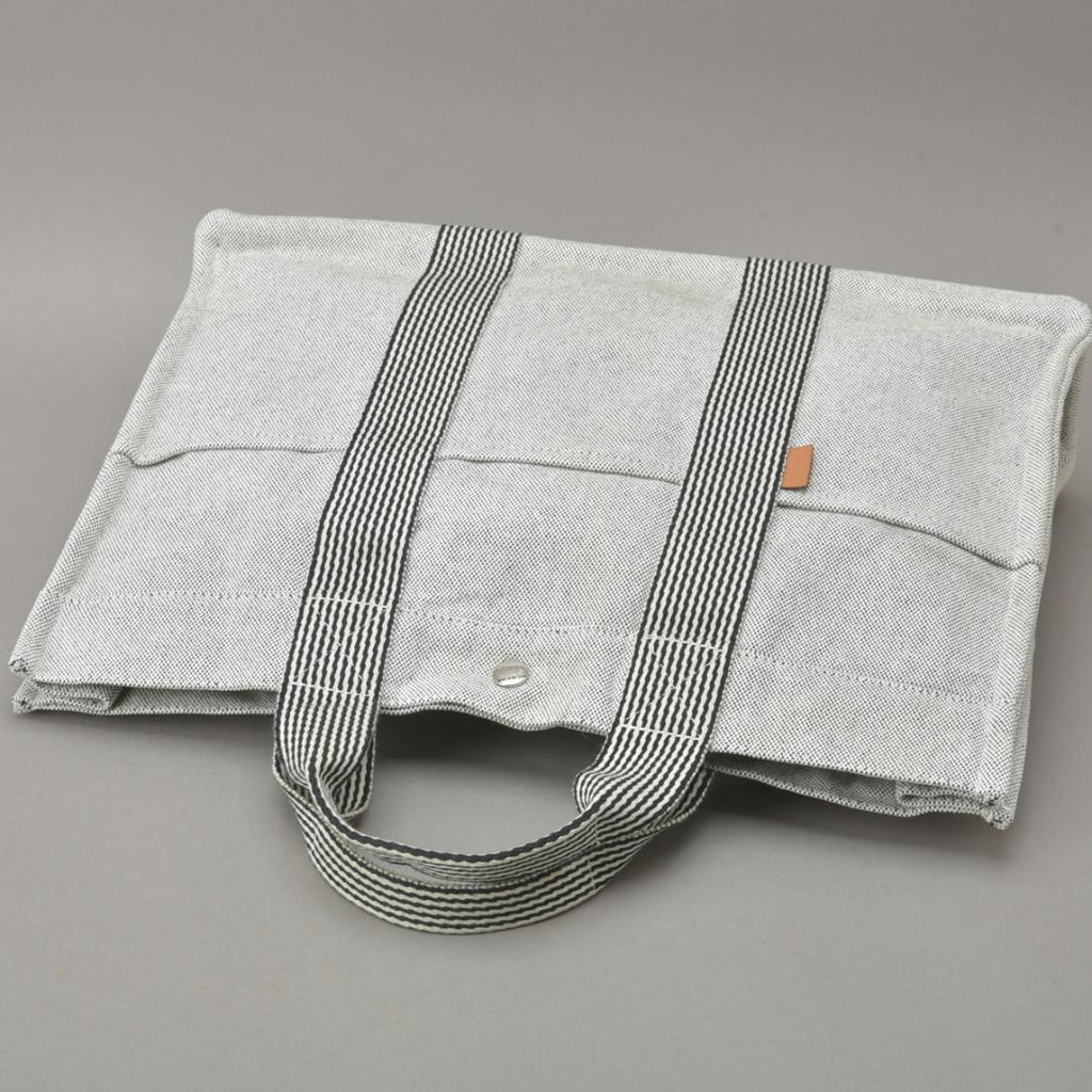 Hermes New Fourre Tout MM Tote Canvas Gray Black — view 4
