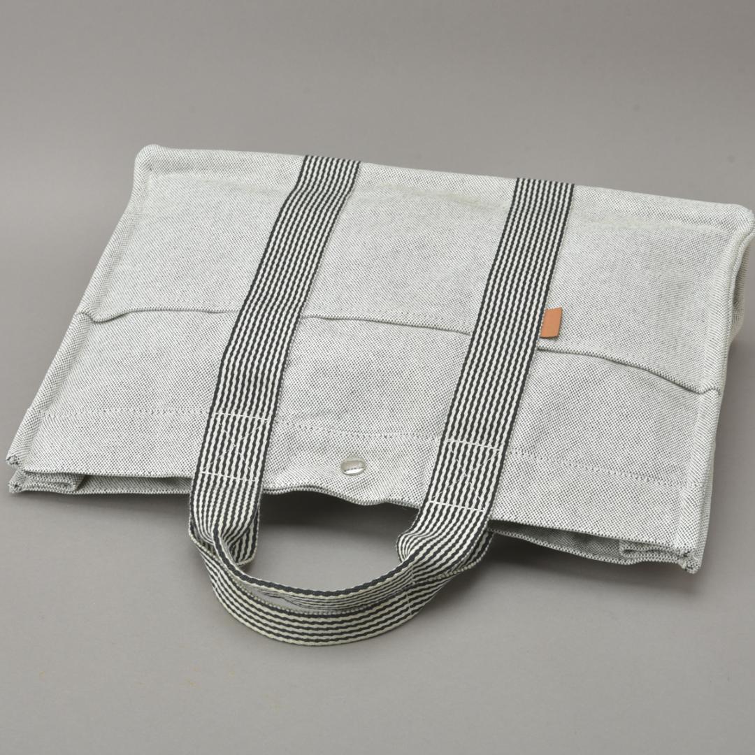 Hermes New Fourre Tout MM Tote Canvas Gray Black — view 4