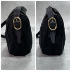 Gucci GG Shoulder Bag Black Leather Gold Logo — view 6