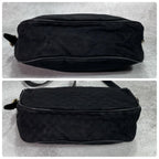 Gucci GG Shoulder Bag Black Leather Gold Logo — view 7