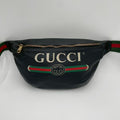 Gucci Printed Waist Pouch Bum Bag Funny Sherry Line Black