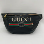 Gucci Printed Waist Pouch Bum Bag Funny Sherry Line Black — view 2