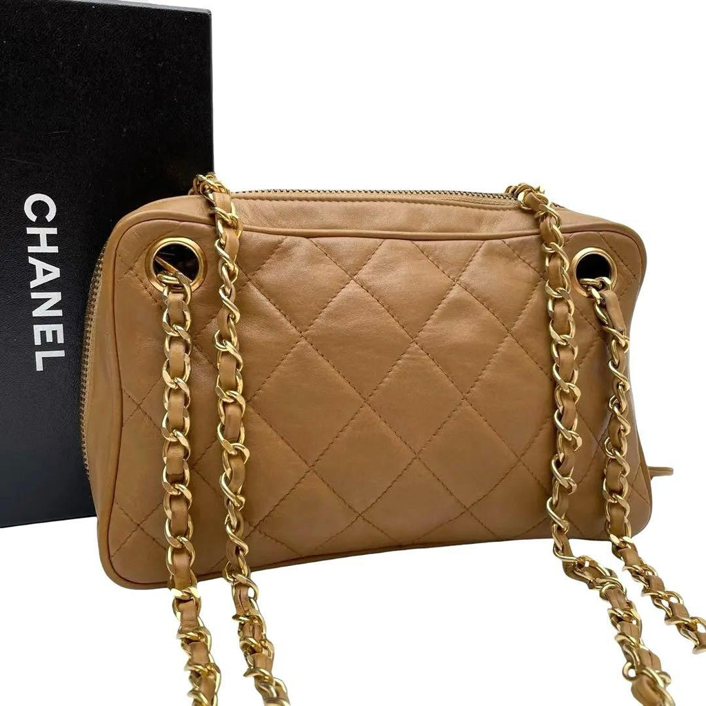 Chanel Quilted Lambskin Shoulder Bag CC Logo