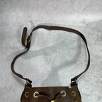 Gucci GG Sherry Line Shoulder Bag Brown Leather Drawstring — view 4