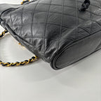 Chanel Bicolor Chain Tote Shoulder Bag Black — view 7