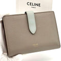 Celine Wallet Medium Strap Bicolor Greige