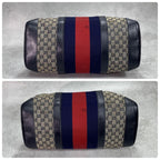 Gucci GG Sherry Line Boston Bag Navy Leather Logo — view 7