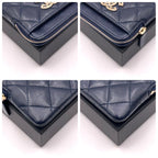 Chanel Quilted Caviar Leather Coin Purse Card Case CC Logo — view 6