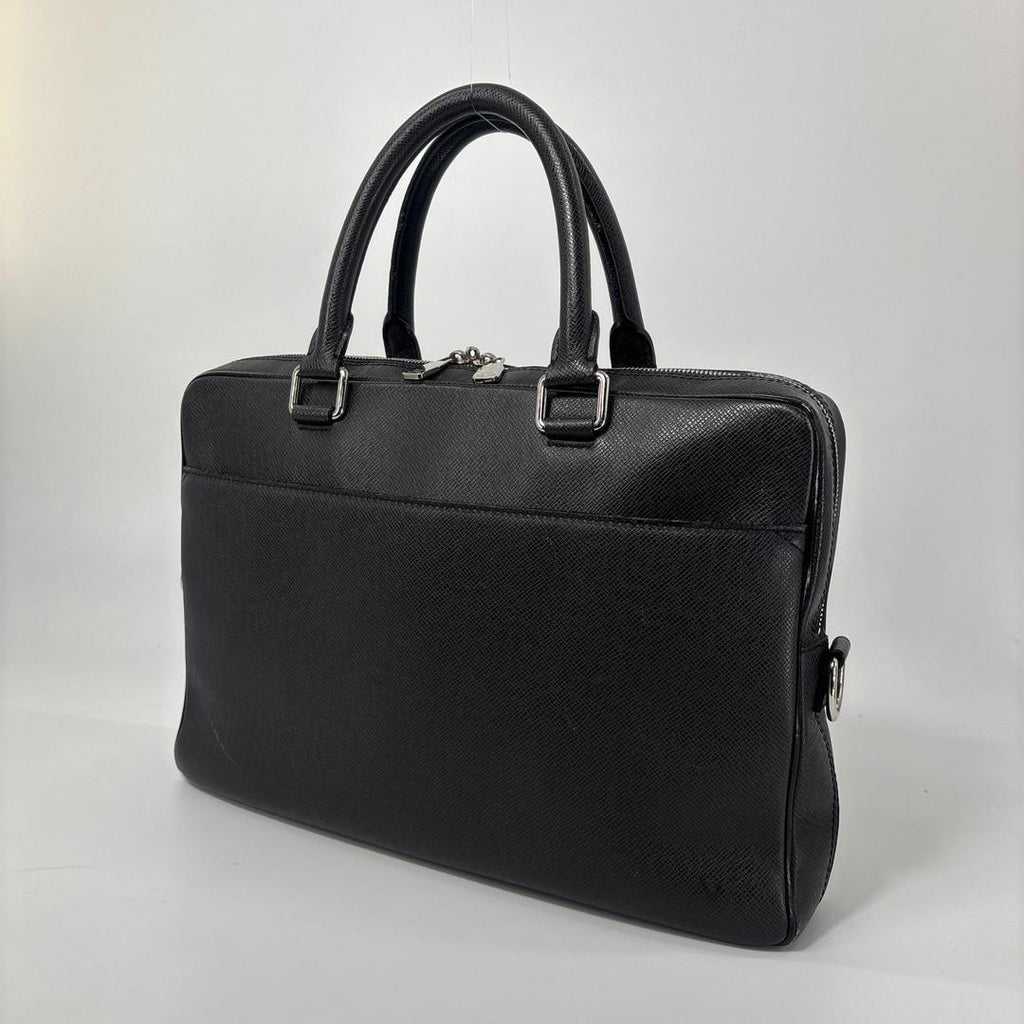 Louis Vuitton Super Taiga Porte Documents PM Noir Business Bag Black — view 2