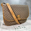 Gucci GG Shoulder Bag Brown Leather Gold