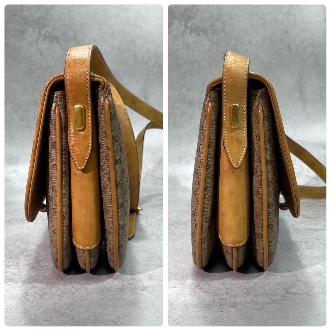 Gucci GG Shoulder Bag Brown Leather Gold — view 7