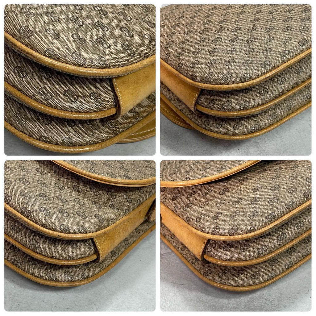 Gucci GG Shoulder Bag Brown Leather Gold — view 9