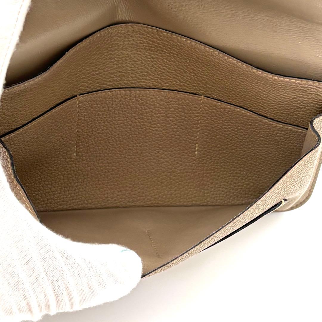 Hermes Wallet Dogon GM Taurillon Clemence Beige Gold — view 5