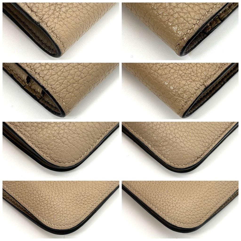 Hermes Wallet Dogon GM Taurillon Clemence Beige Gold — view 9
