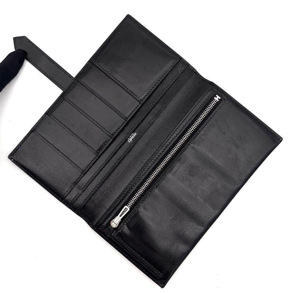 Hermes Bearn Classic Box Calf Black Wallet — view 3
