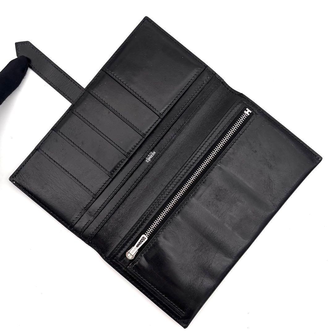 Hermes Bearn Classic Box Calf Black Wallet — view 3