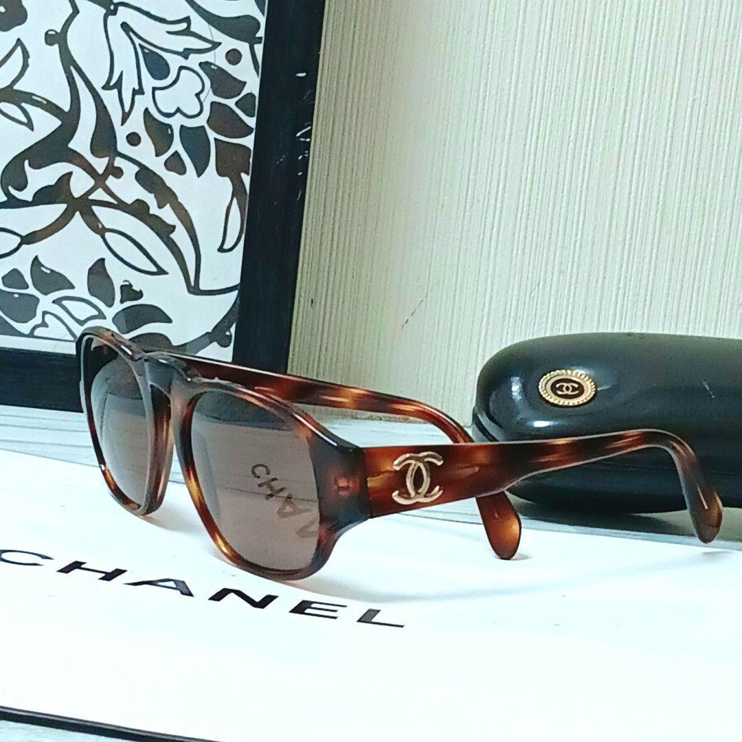Chanel Sunglasses Tortoiseshell Wellington Brown Gold Eyewear