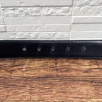 Celine Leather Triomphe Logo Buckle Belt Black — view 6