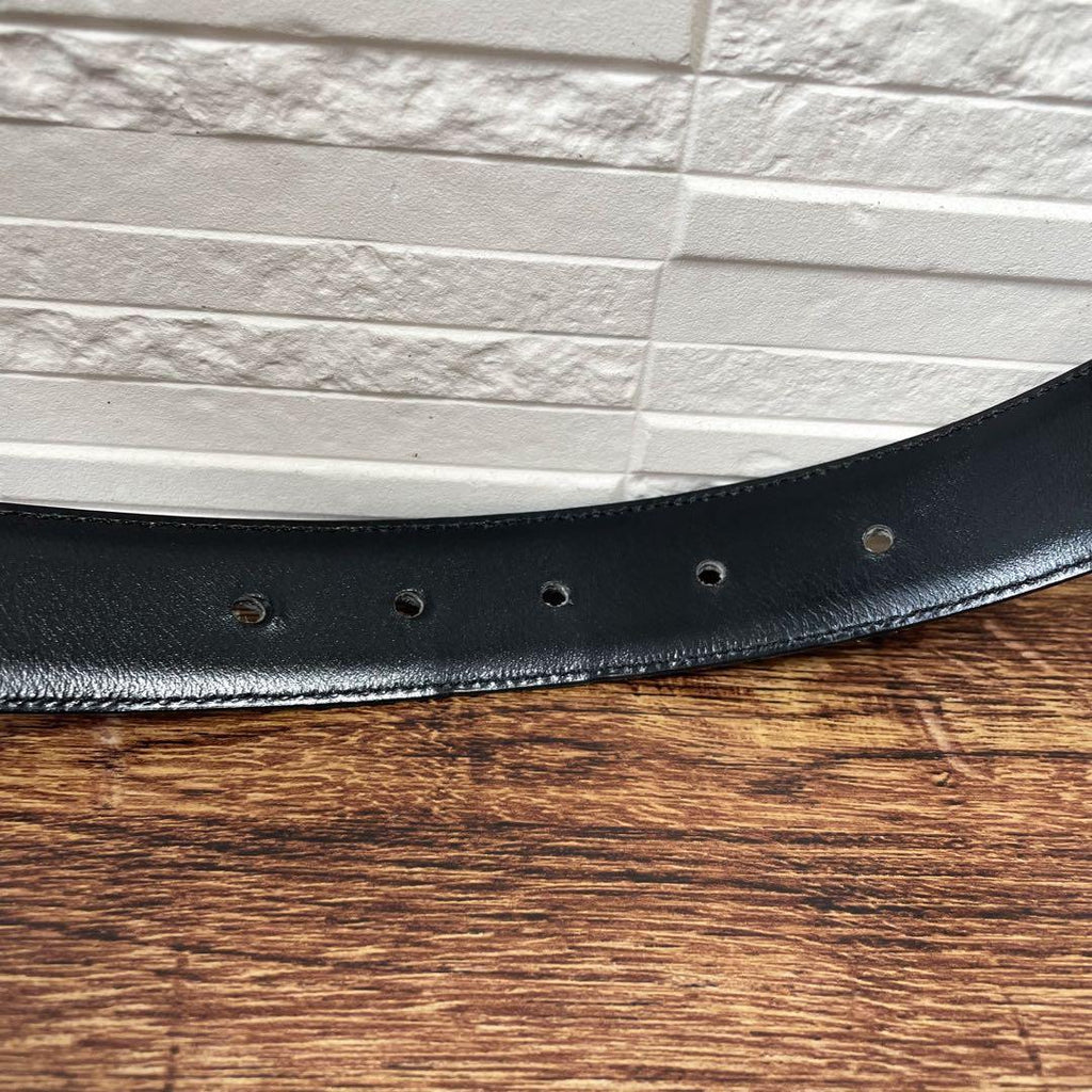 Celine Leather Triomphe Logo Buckle Belt Black — view 7