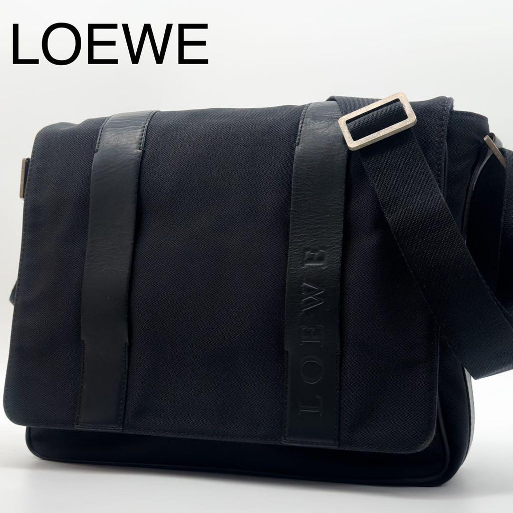 Loewe Canvas Leather Logo Messenger Shoulder