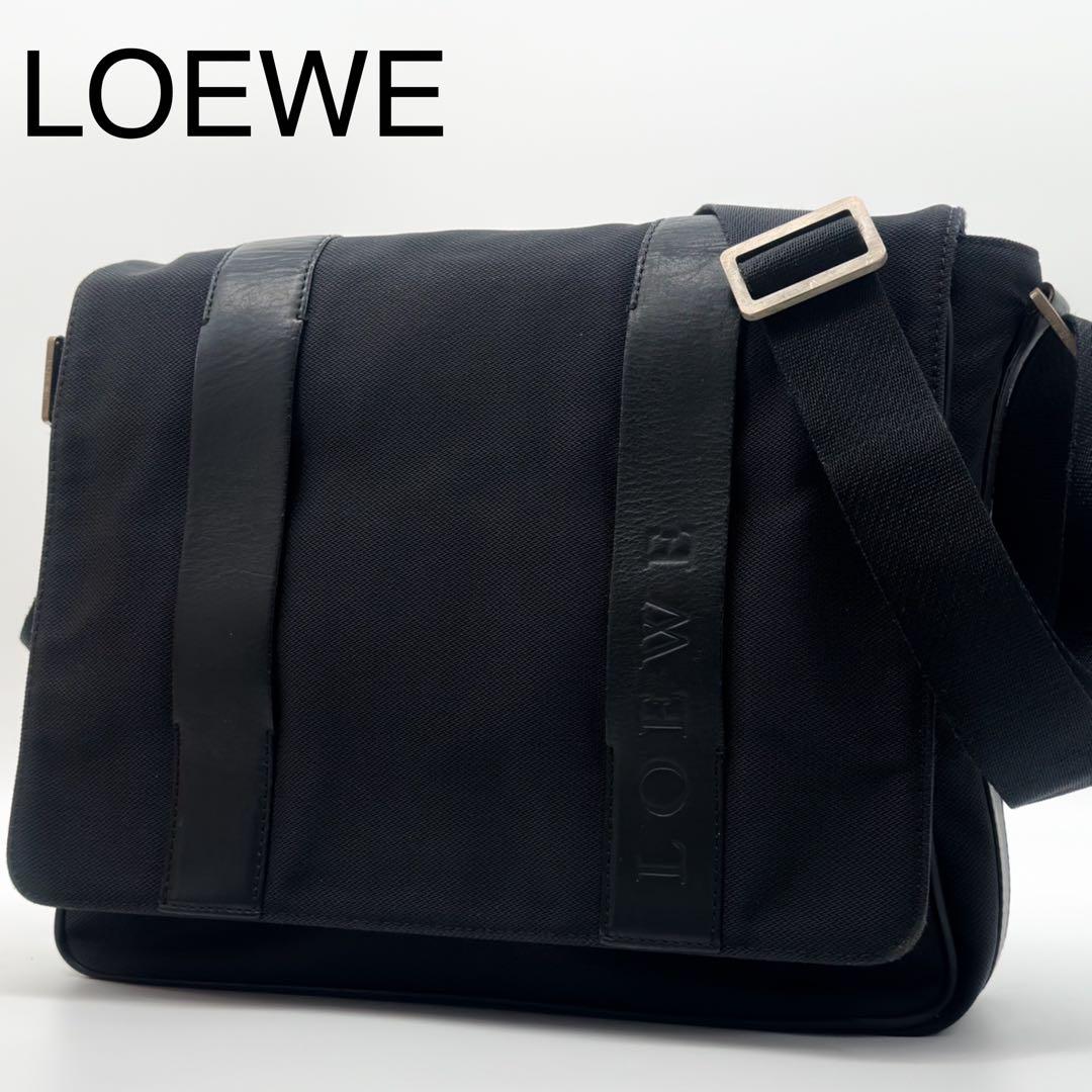 Loewe Canvas Leather Logo Messenger Shoulder