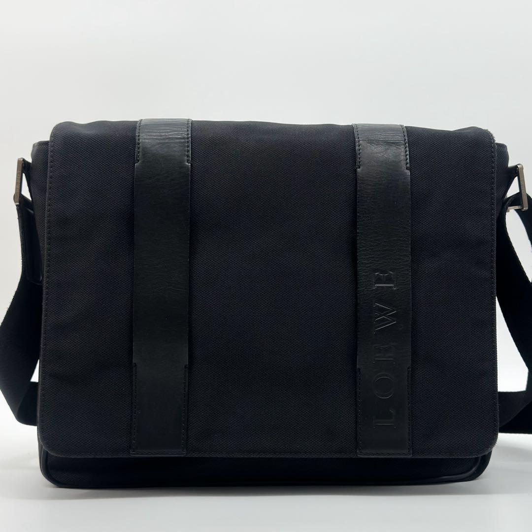 Loewe Canvas Leather Logo Messenger Shoulder — view 2