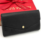 Louis Vuitton Wallet Portefeuille Sarah Monogram Empreinte Black