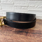 Hermes Leather Buckle Gold Belt Black Brown — view 5