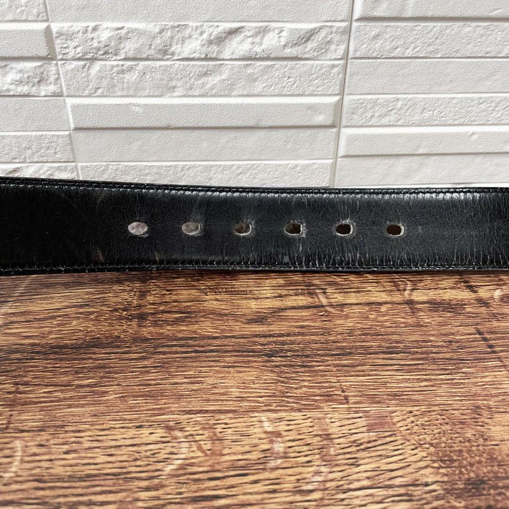 Hermes Leather Buckle Gold Belt Black Brown — view 6