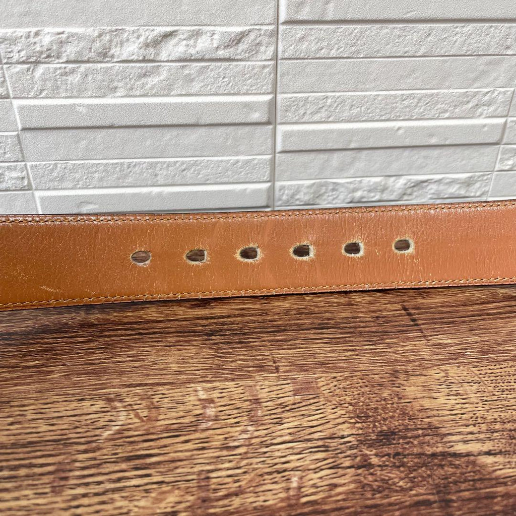Hermes Leather Buckle Gold Belt Black Brown — view 7