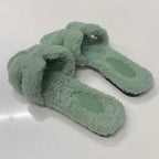 Hermes Oran Shearling Sandals Green — view 4