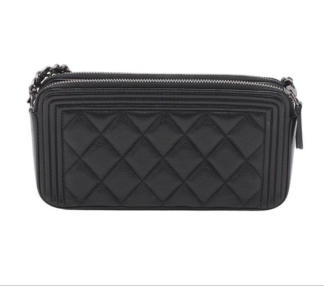 Chanel Boy Caviar Leather Chain Wallet Shoulder Bag — view 2