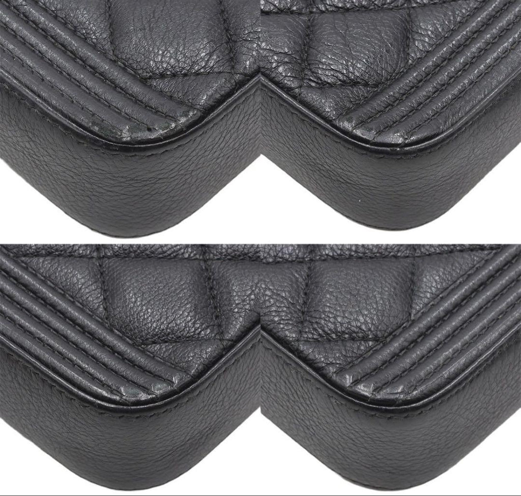 Chanel Boy Caviar Leather Chain Wallet Shoulder Bag — view 3