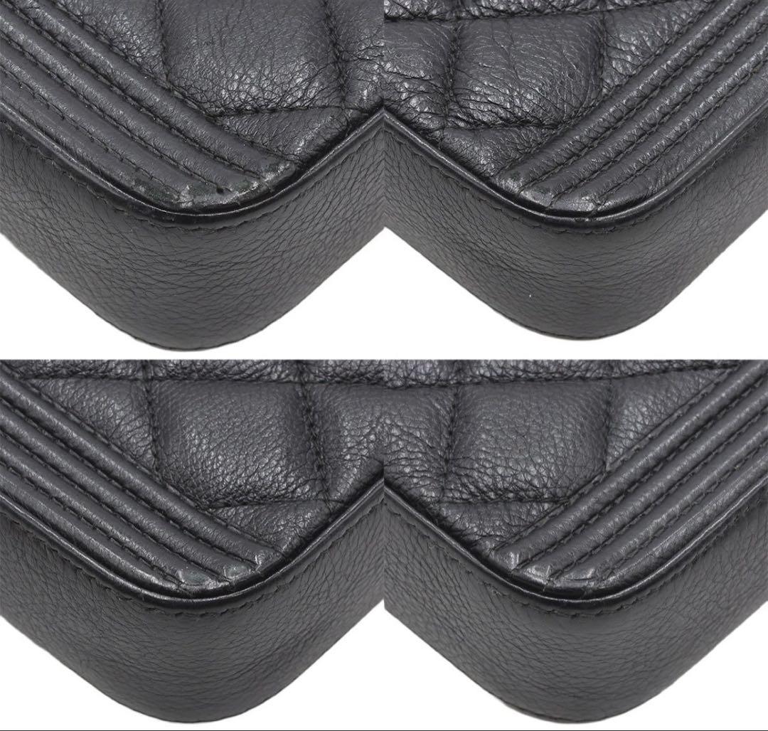 Chanel Boy Caviar Leather Chain Wallet Shoulder Bag — view 3