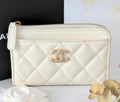 Chanel Quilted CC Logo Fragment Case White
