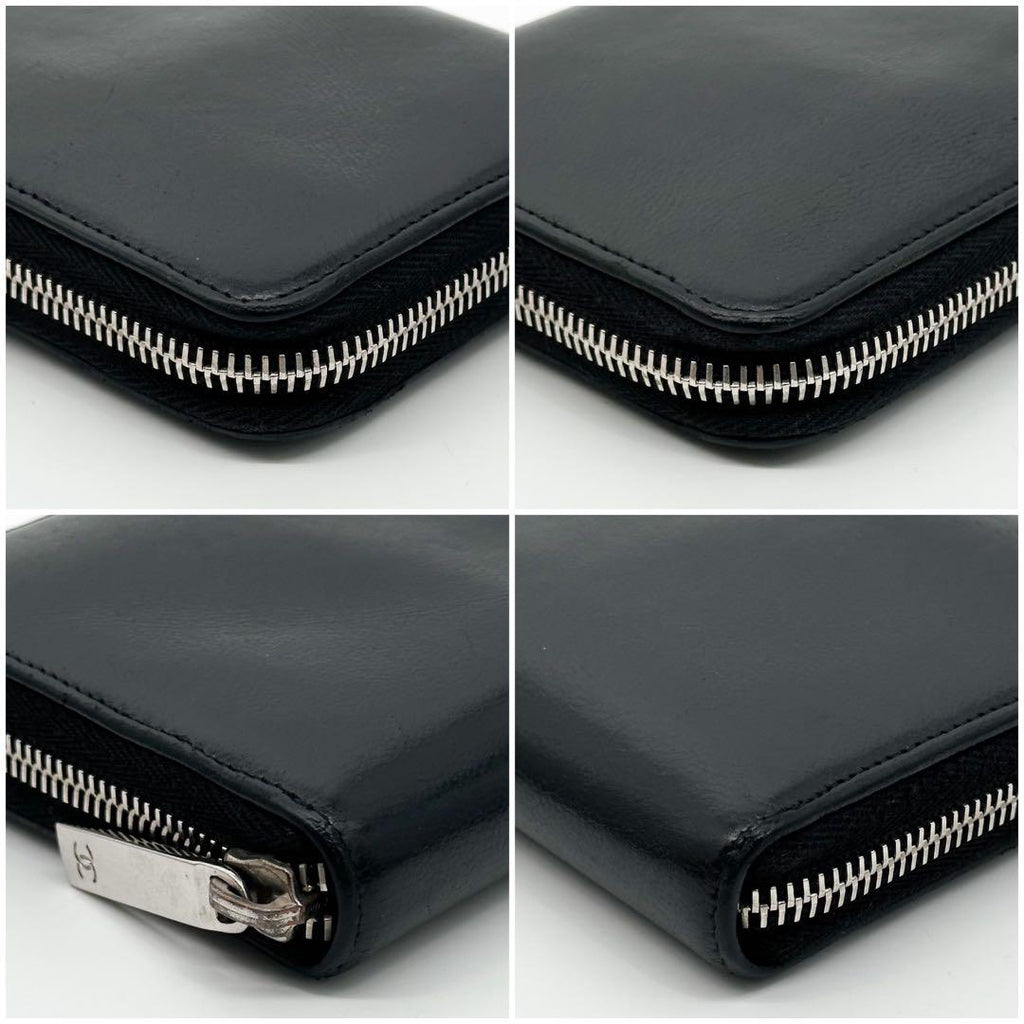 Chanel CC Logo Quilted Round Diamond Cut Lambskin Wallet — view 5